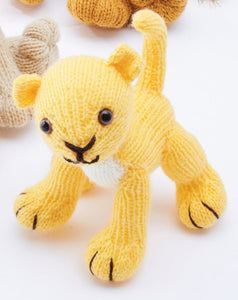 Knitting Pattern: Lion Family in DK and Tinsel Yarn