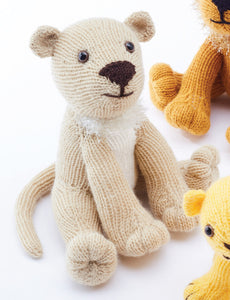 Knitting Pattern: Lion Family in DK and Tinsel Yarn