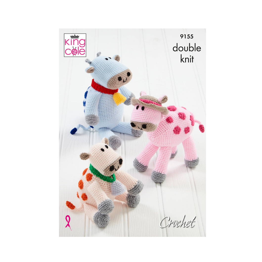 Crochet Pattern: Amigurumi Toy Cows in DK Yarn