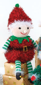 Knitting Pattern: Easy Knit Christmas Elves in Tinsel Chunky and DK Yarn