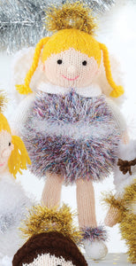 Knitting Pattern: Christmas Angels in Tinsel Chunky and DK Yarn