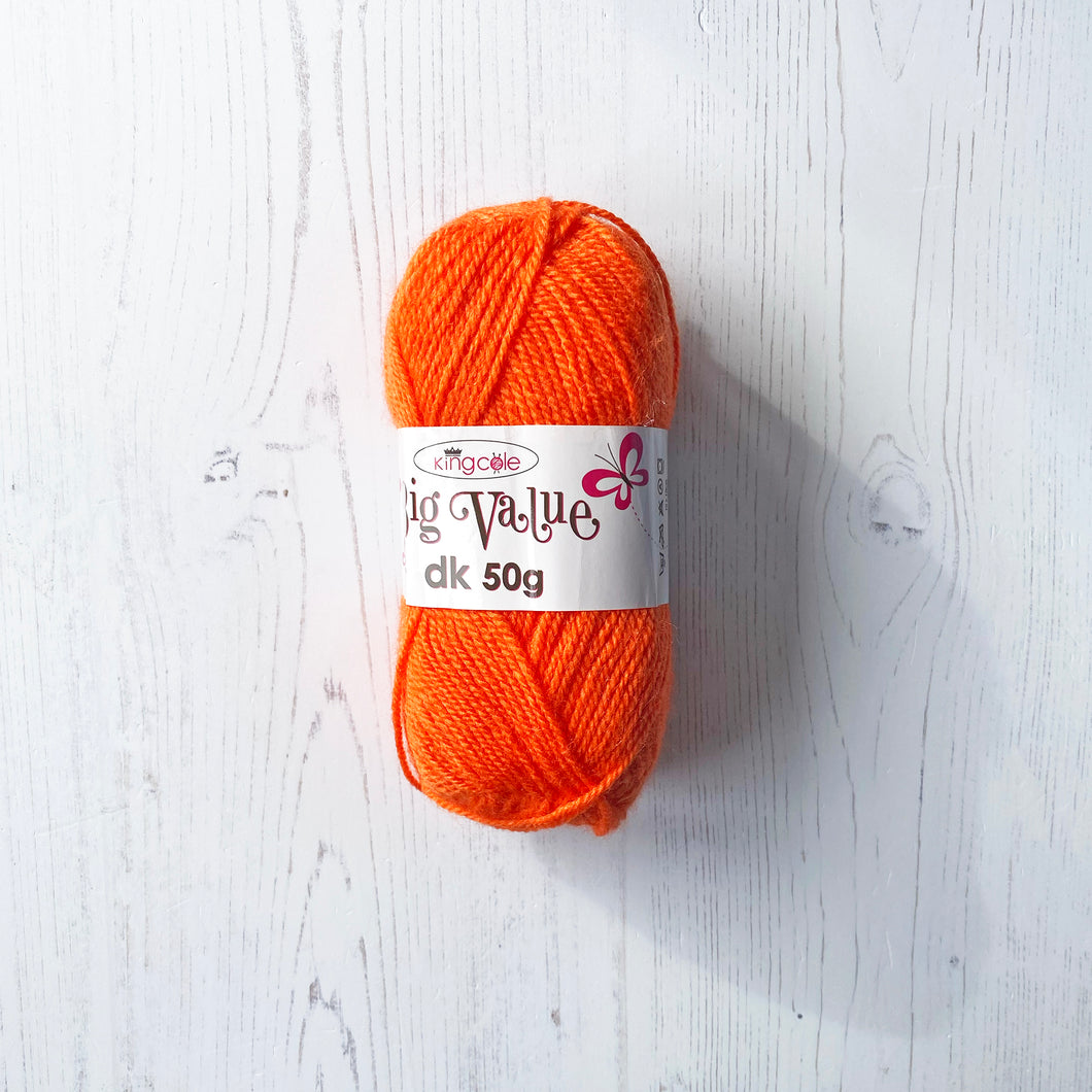 DK Yarn: King Cole Big Value, Orange, 50g