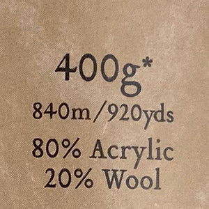 Aran Yarn: Croft Grey Hayfield Bonus Aran with Wool, 400g