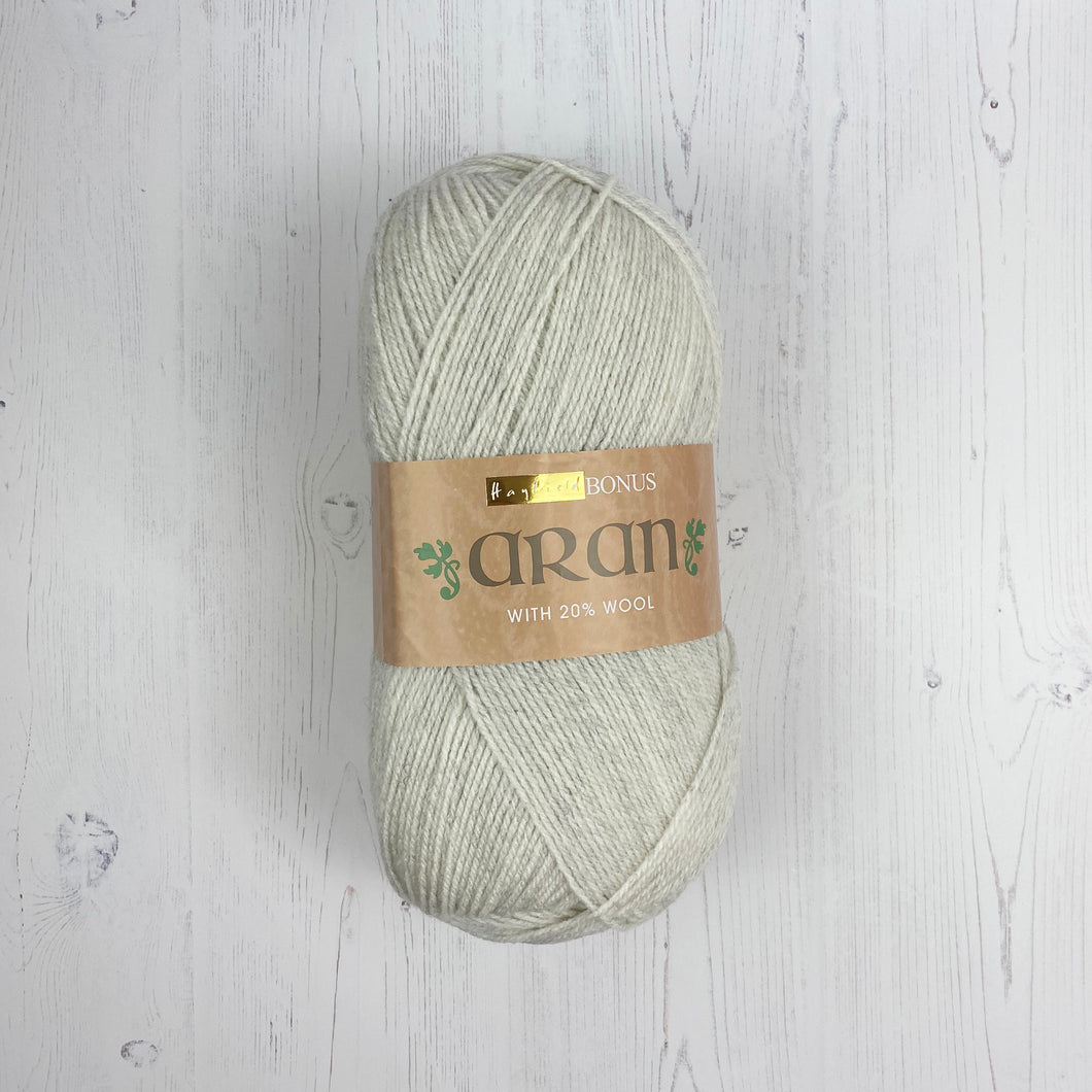 Aran Yarn: Croft Grey Hayfield Bonus Aran with Wool, 400g