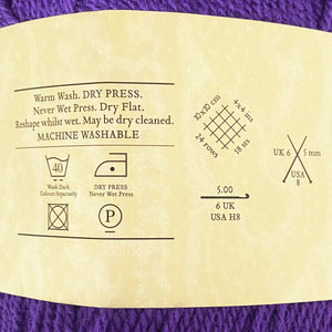 Aran Yarn: Purple Hayfield Bonus Aran with Wool, 400g