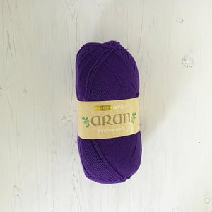 Aran Yarn: Purple Hayfield Bonus Aran with Wool, 400g