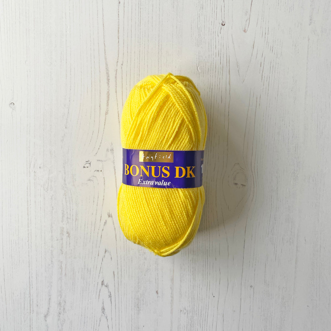 DK Yarn: Hayfield Bonus, Bright Lemon, 100g