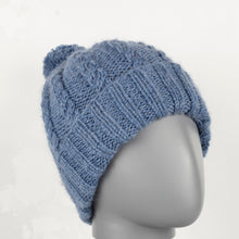 Load image into Gallery viewer, Pattern + Yarn: Six Hats in Denim Blue Aran Yarn for Ages 1-9 years
