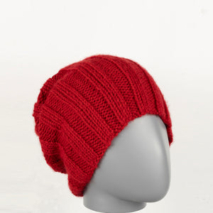 Pattern + Yarn: Six Hats in Red Aran Yarn for Ages 1-9 years
