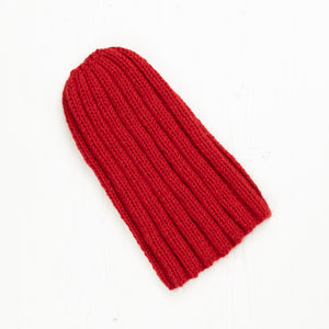 Pattern + Yarn: Six Hats in Red Aran Yarn for Ages 1-9 years