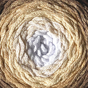 Yarn: Retwisst Recycled Chainy Cotton Cake Browns Five Colour Gradient, 250g