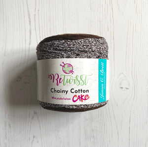 Yarn: Retwisst Recycled Chainy Cotton Cake Browns Five Colour Gradient, 250g