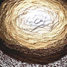 Load image into Gallery viewer, Yarn: Retwisst Recycled Chainy Cotton Cake Browns Five Colour Gradient, 250g
