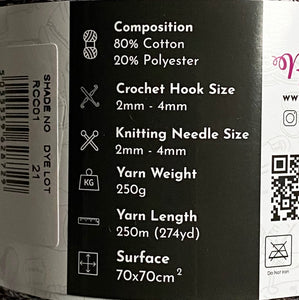 Yarn: Retwisst Recycled Chainy Cotton Cake Browns Five Colour Gradient, 250g