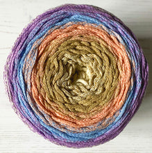 Load image into Gallery viewer, Yarn: Retwisst Recycled Chainy Cotton Cake Lilac Five Colour Gradient, 250g
