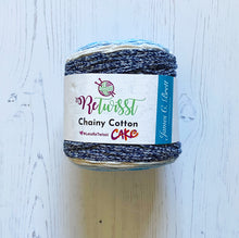 Load image into Gallery viewer, Yarn: Retwisst Recycled Chainy Cotton Cake Blues and Cream Five Colour Gradient, 250g
