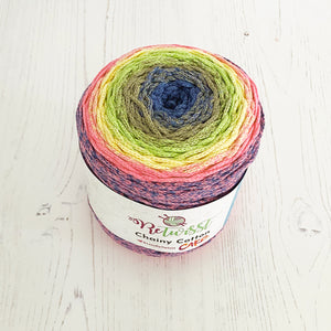 Yarn: Retwisst Recycled Chainy Cotton Cake Five Colour Gradient, 250g