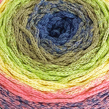 Load image into Gallery viewer, Yarn: Retwisst Recycled Chainy Cotton Cake Five Colour Gradient, 250g
