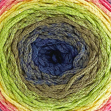 Load image into Gallery viewer, Yarn: Retwisst Recycled Chainy Cotton Cake Five Colour Gradient, 250g
