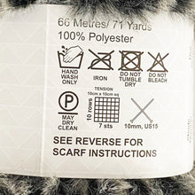Load image into Gallery viewer, Yarn: Chinchilla, Faux Fur, Black/Grey 100g
