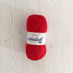Sock Yarn: Cotton Socks 4 Ply in Red, 100g Ball