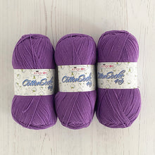 Load image into Gallery viewer, Knitting Kit: Summer Tops for Ladies in Purple Cotton 4 Ply Yarn
