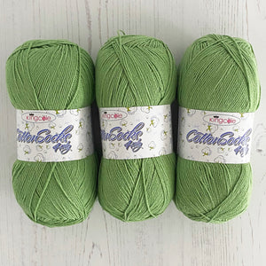 Knitting Kit: Summer Tops for Ladies in Green Cotton 4 Ply Yarn