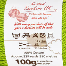 Load image into Gallery viewer, DK Yarn: Cottonsoft, Lime Green, 100g
