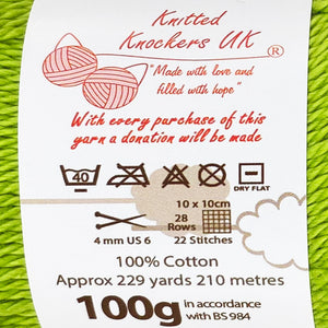 DK Yarn: Cottonsoft, Lime Green, 100g