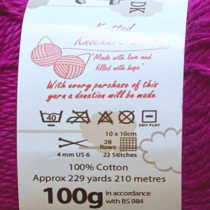 DK Yarn: Cottonsoft, Magenta, 100g
