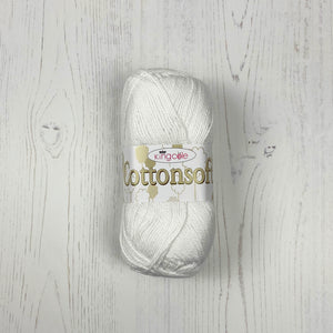 DK Yarn: Cottonsoft, White, 100g