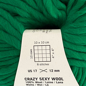 Super Chunky Yarn: Crazy Sexy Wool in Emerald Green, 200g