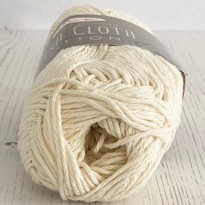Knitting Kit: Recycled Dish Cloth Cotton, Cream, 100g Ball with Free Pattern