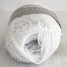 Load image into Gallery viewer, Yarn: Recycled Dish Cloth Cotton, White, 100g Ball
