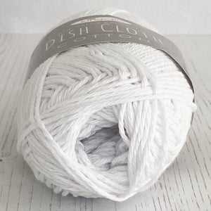 Knitting Kit: Recycled Dish Cloth Cotton, White, 100g Ball with Free Pattern