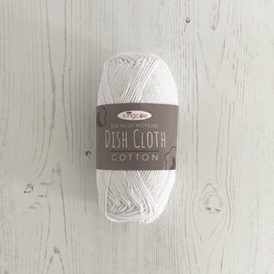Yarn: Recycled Dish Cloth Cotton, White, 100g Ball