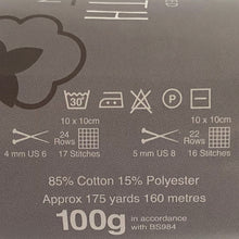 Load image into Gallery viewer, Knitting Kit: Recycled Dish Cloth Cotton, White, 100g Ball with Free Pattern and Aluminium Needles
