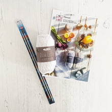 Load image into Gallery viewer, Knitting Kit: Recycled Dish Cloth Cotton, White, 100g Ball with Free Pattern and Aluminium Needles
