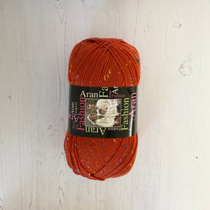 Aran Yarn: Orange Fashion Aran with Wool, 400g