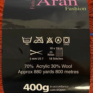 Aran Yarn: Orange Fashion Aran with Wool, 400g