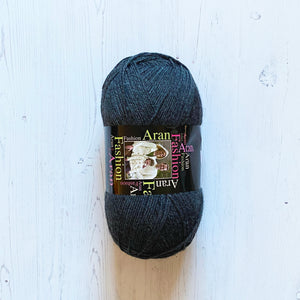 Aran Yarn: Dark Grey Fashion Aran with Wool, 400g