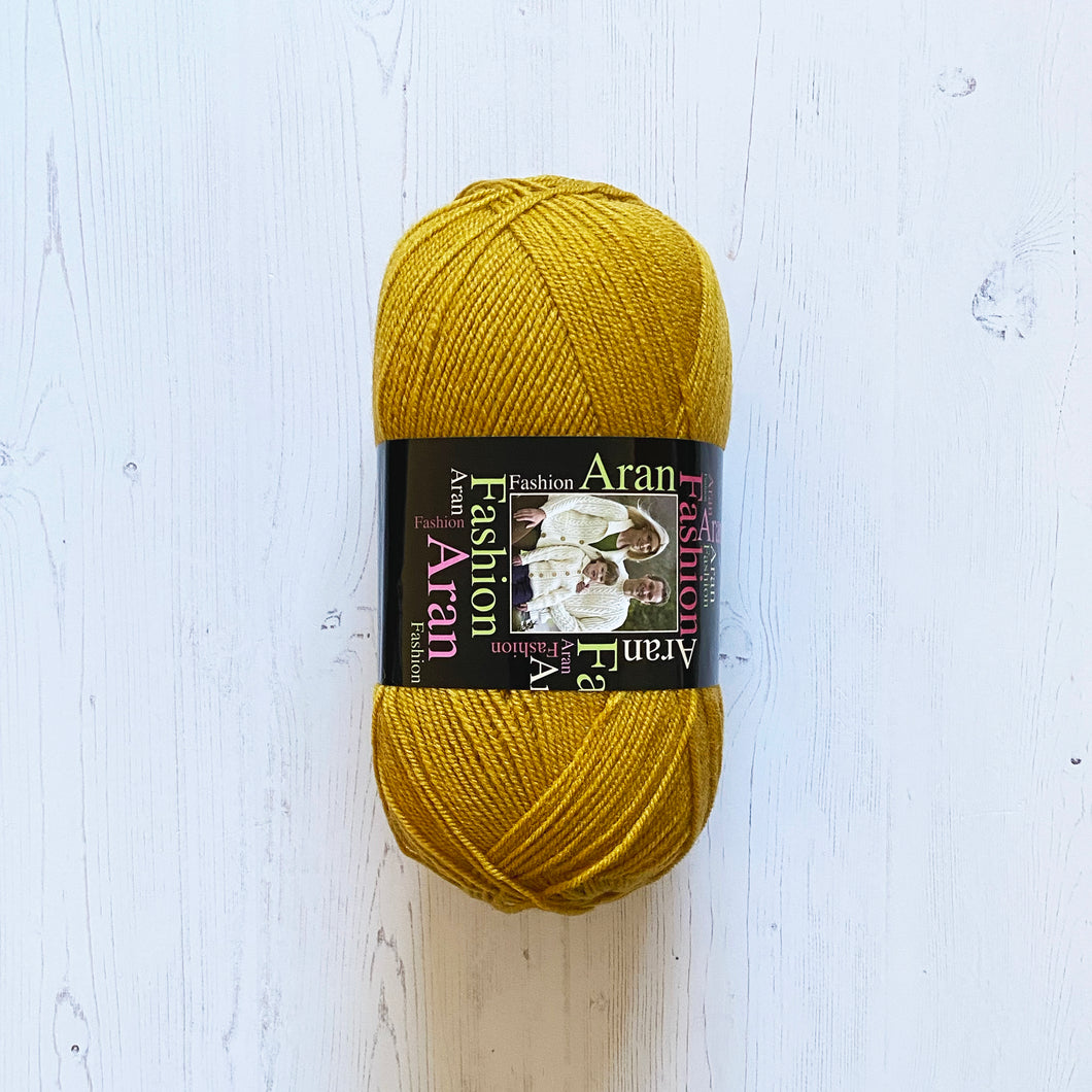 Aran Yarn: Antique Gold Fashion Aran with Wool, 400g