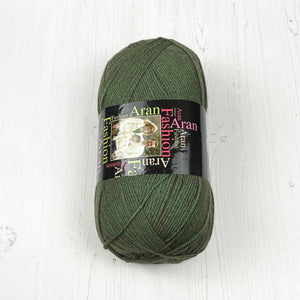 Aran Yarn: Forest Green Fashion Aran with Wool, 400g