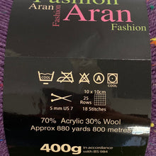 Load image into Gallery viewer, Aran Yarn: Purple Fashion Aran with Wool, 400g
