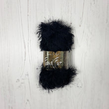 Load image into Gallery viewer, Yarn: Black Faux Fur Yarn, 100g
