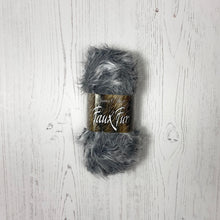 Load image into Gallery viewer, Yarn: Grey Faux Fur Yarn, 100g
