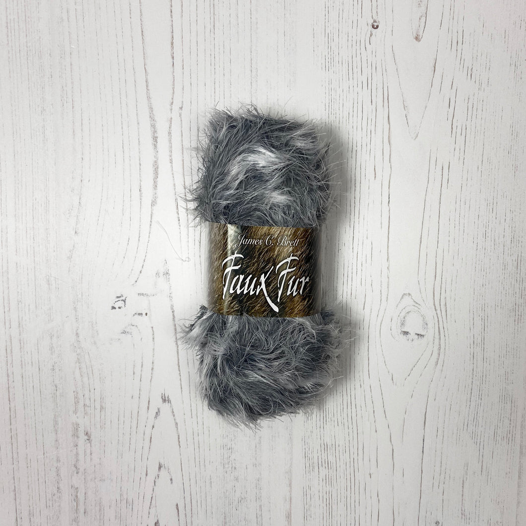 Yarn: Grey Faux Fur Yarn, 100g
