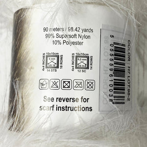 Yarn: White Faux Fur Yarn, 100g