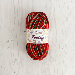 Sock Yarn: Footsie 4 Ply in Watermelon, 100g Ball