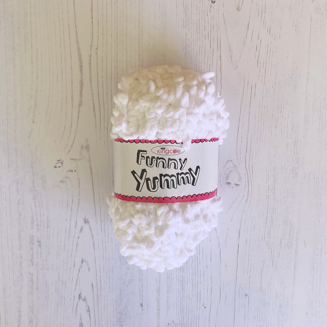 Chunky Yarn: Funny Yummy, White, 100g